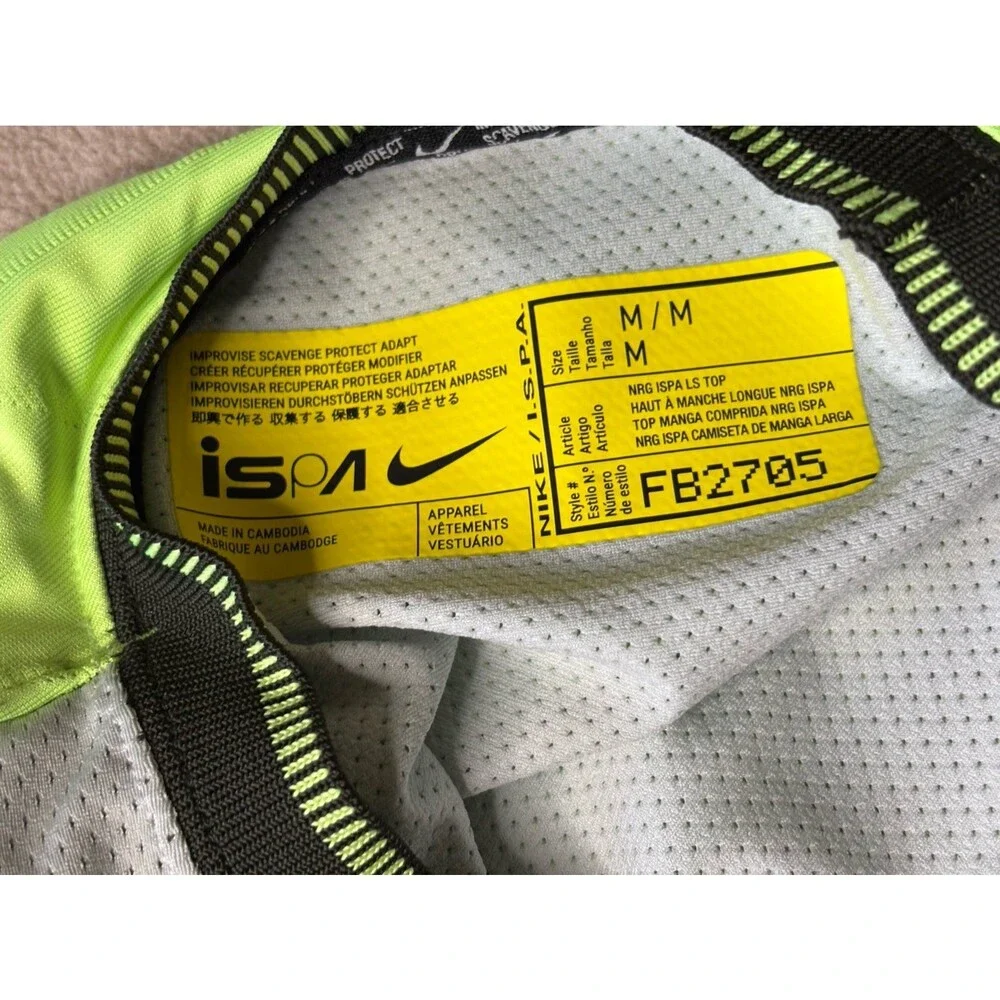 Nike ISPA Long-Sleeve Top Mens Activewear Sweat-Wicking FB2705-034 Size M